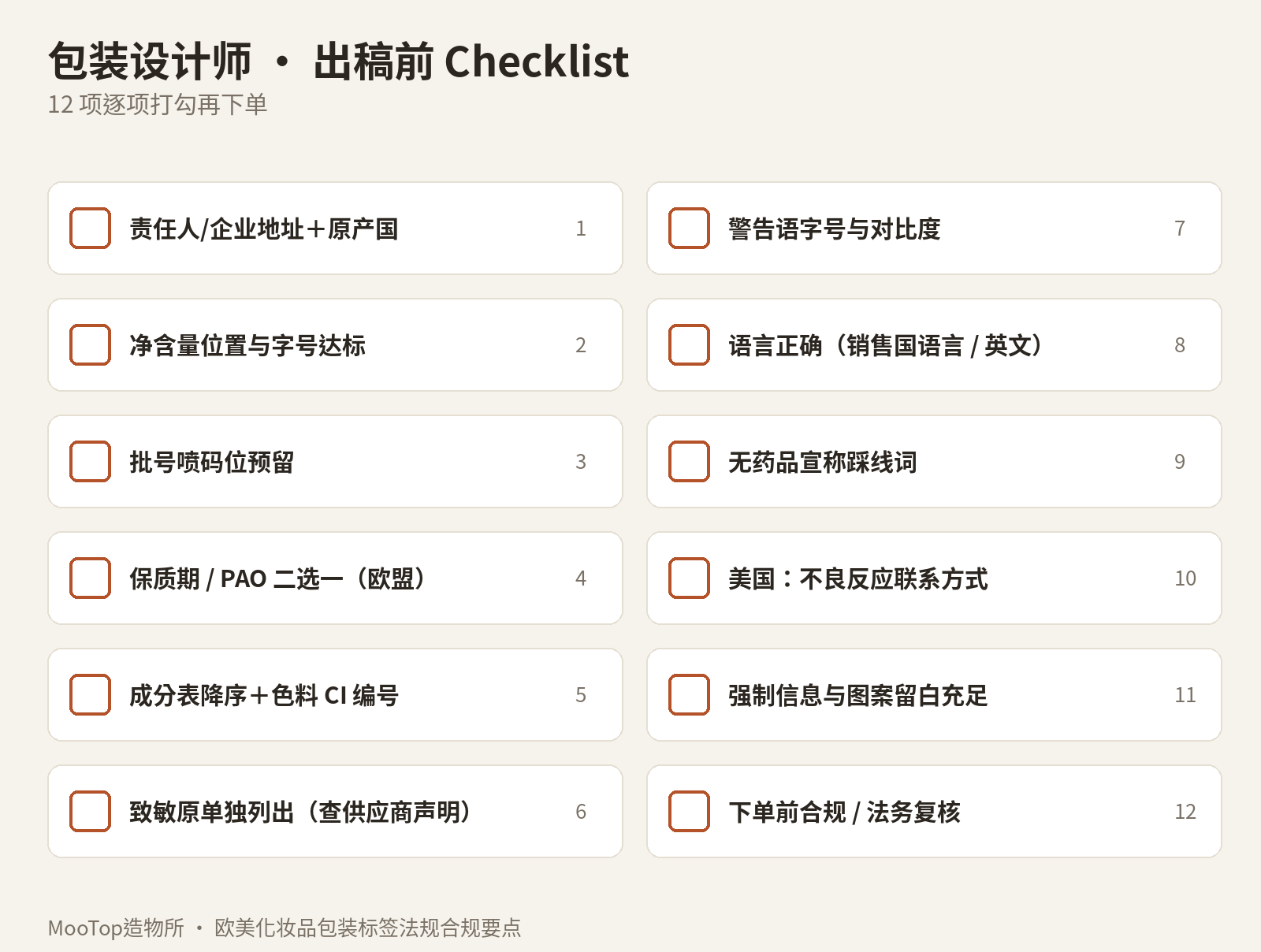 包装设计师出稿前Checklist